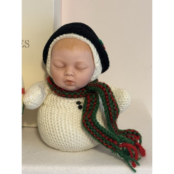 NEW VTG 2005 Anne Geddes Christmas Snowman Plush Rubber Face Baby In Egg NIB - Picture 3 of 11